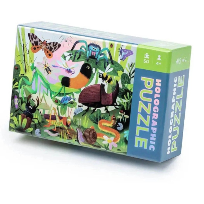 Crocodile Creek 50-Piece Holographic Foil Puzzle (Backyard Bugs)
