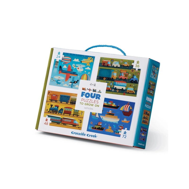 Crocodile Creek Four Puzzles (Vehicles)