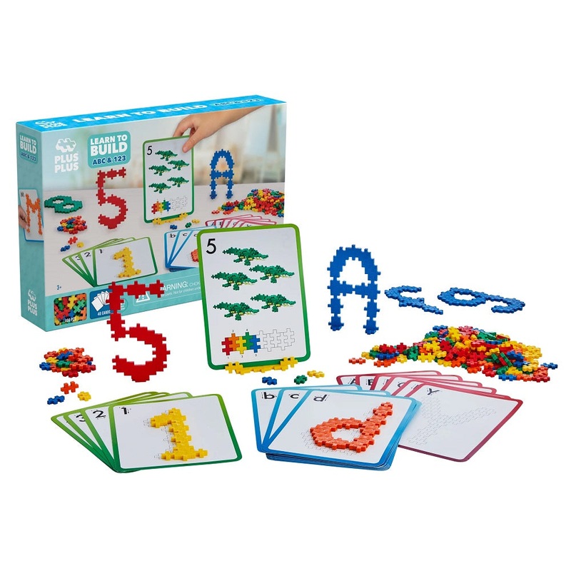 Plus Plus Mini Learn to Build 600-Piece Set (ABC & 123)