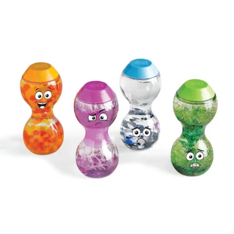 Hand2Mind Express Your Feelings Sensory Bottles (Excited, Lonely, Nervous, Impatient)