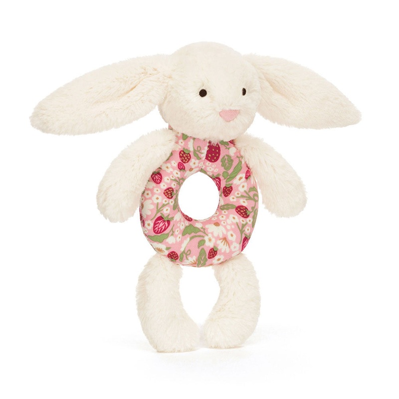 Jellycat Blossom Cream Berry Bunny Ring Rattle