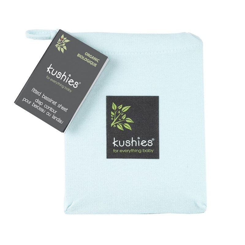 Kushies Organic Jersey Fitted Bassinet Sheet (Light Blue)