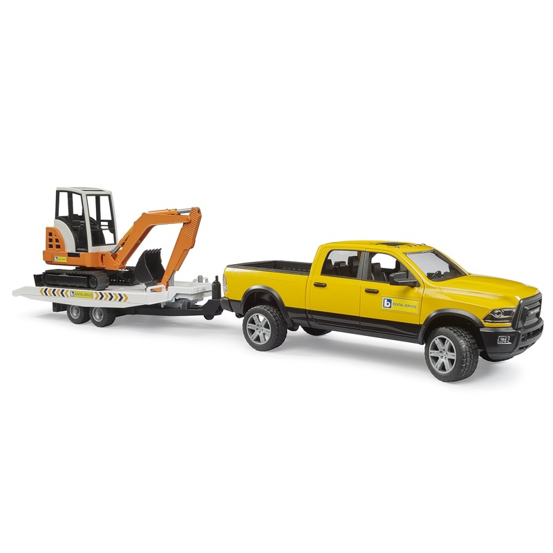 Bruder RAM Rental Service with Trailer & Mini Excavator