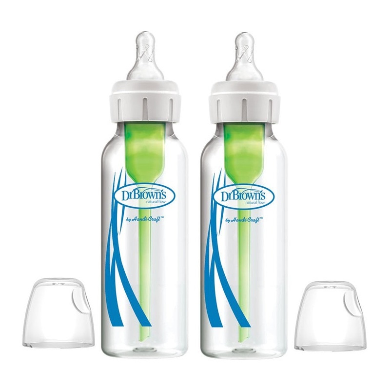 Dr. Brown’s Narrow Glass Natural Flow Anti-Colic Options+ Bottle 8oz (2-Pack)