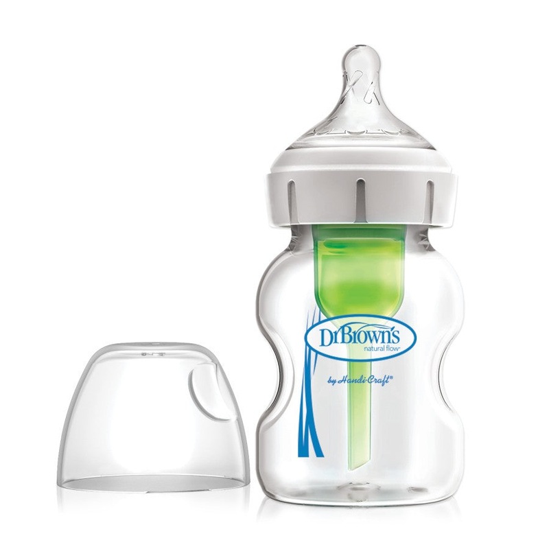 Dr. Brown’s Wide-Neck Glass Natural Flow Anti-Colic Options+ Bottle (5oz)
