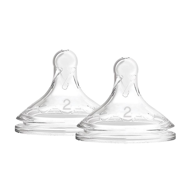 Dr. Brown’s Wide-Neck Natural Flow Options+ Baby Bottle Nipples Level 2 (2-Pack)