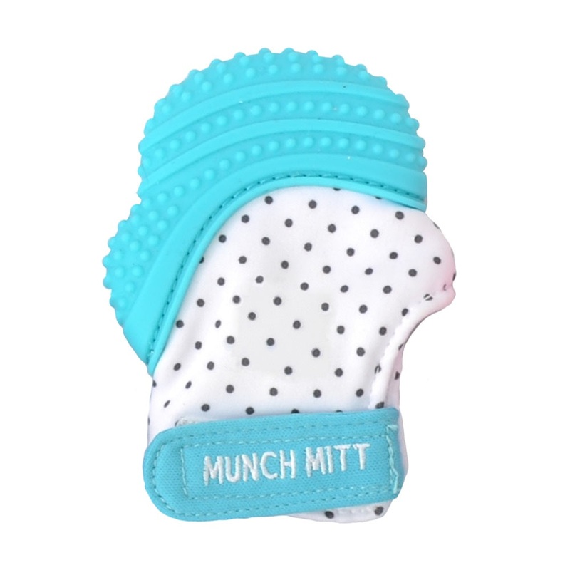 Malarkey Kids Munch Mitt (Aqua Polka Dots)