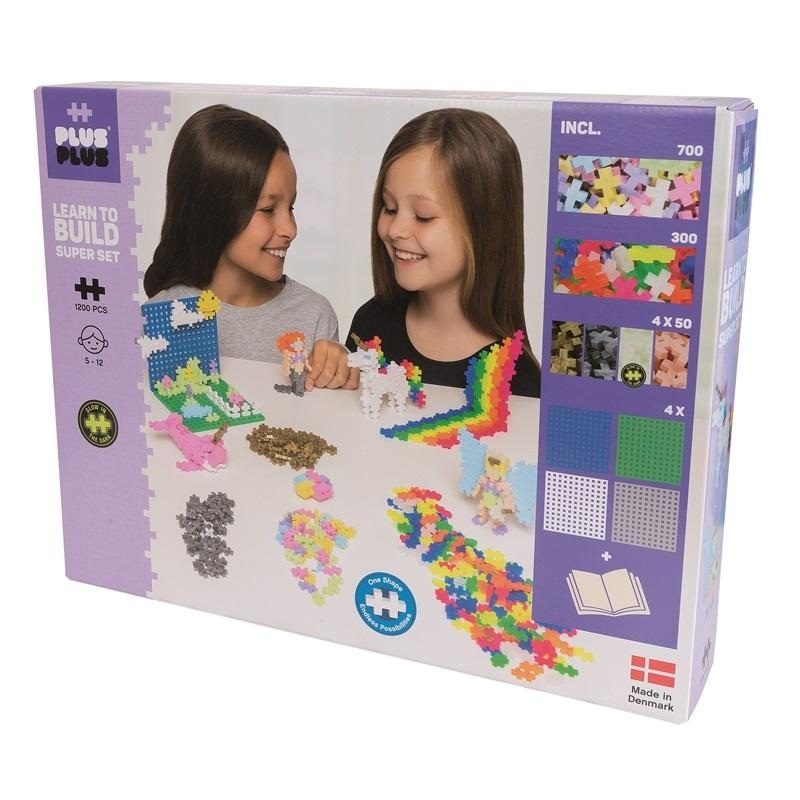Plus Plus Mini Learn to Build 1200-Piece Set (Pastel Mix)