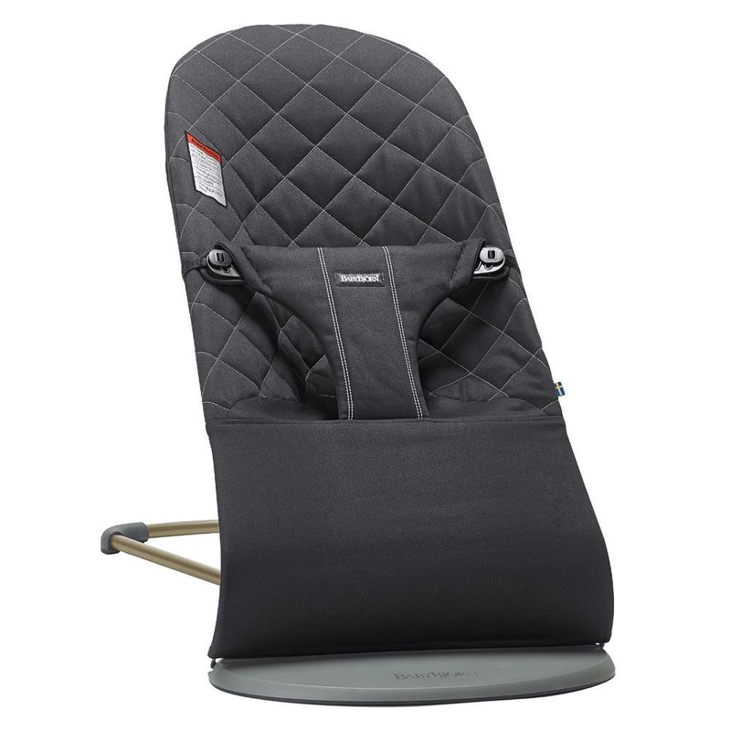 Baby Bjorn Bouncer Bliss Cotton Classic Quilt (Black/Dark Grey Frame)