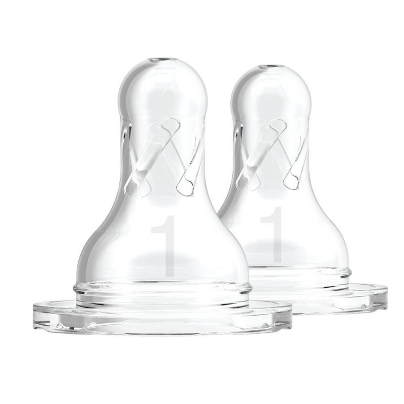 Dr. Brown’s Narrow Natural Flow Baby Bottle Nipples Level 1 (2-Pack)