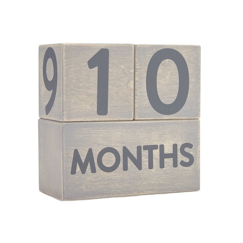 Pearhead Milestone Wood Blocks (Grey)