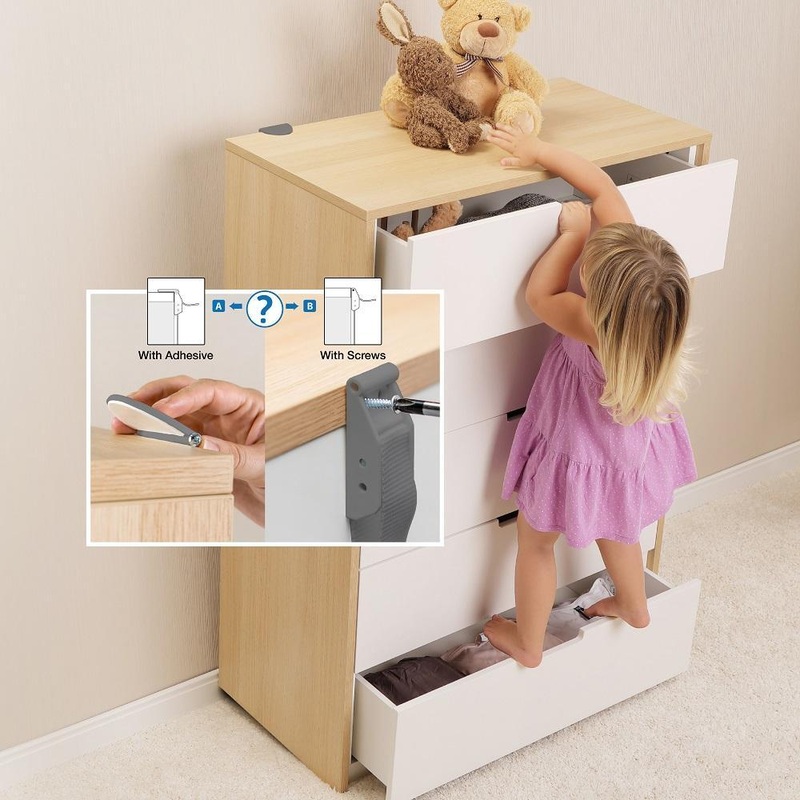 Qdos Zero-Screw Furniture Anti-Tip Kit (Grey) – FINAL SALE