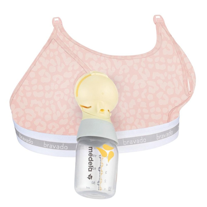 Bravado Clip & Pump Hands-Free Nursing Bra Accessory 2.0 (Pink Leopard- CLEARANCE