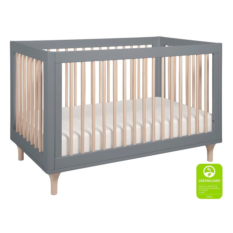 Babyletto Lolly 3-in-1 Crib with Toddler Bed Conversion Kit (Grey/Washed Natural) IN-STOCK