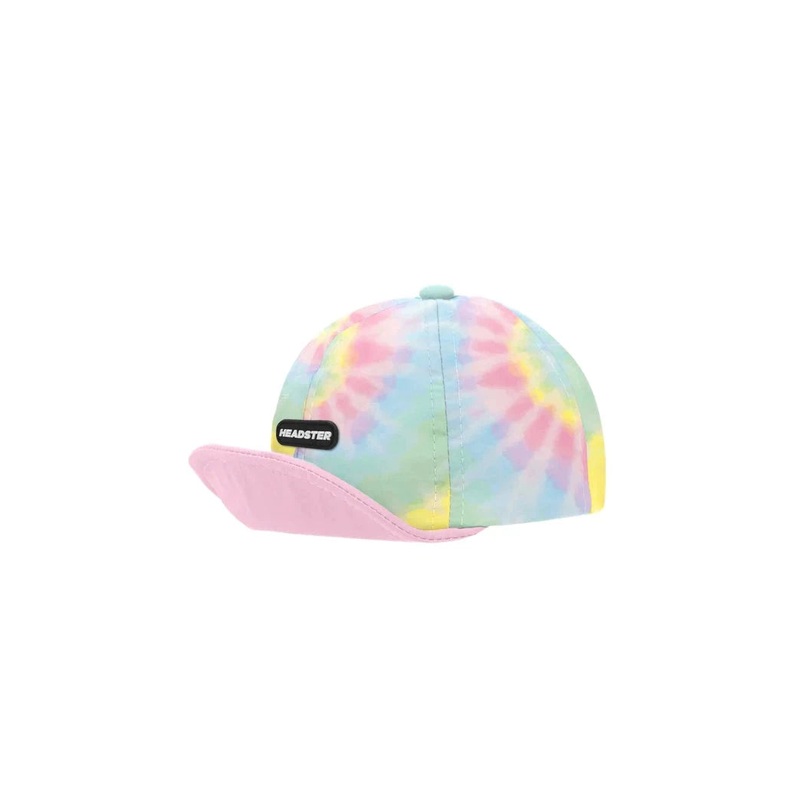 Headster Kids Tie Dye Pink Short Brim Hat