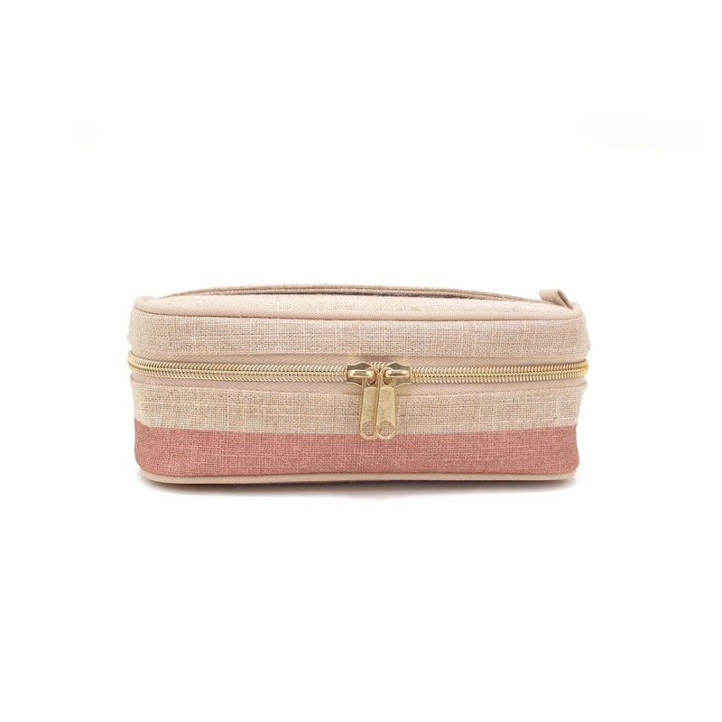 So Young Linen Petite Essentials Poche (Rose Gold Colour Block)