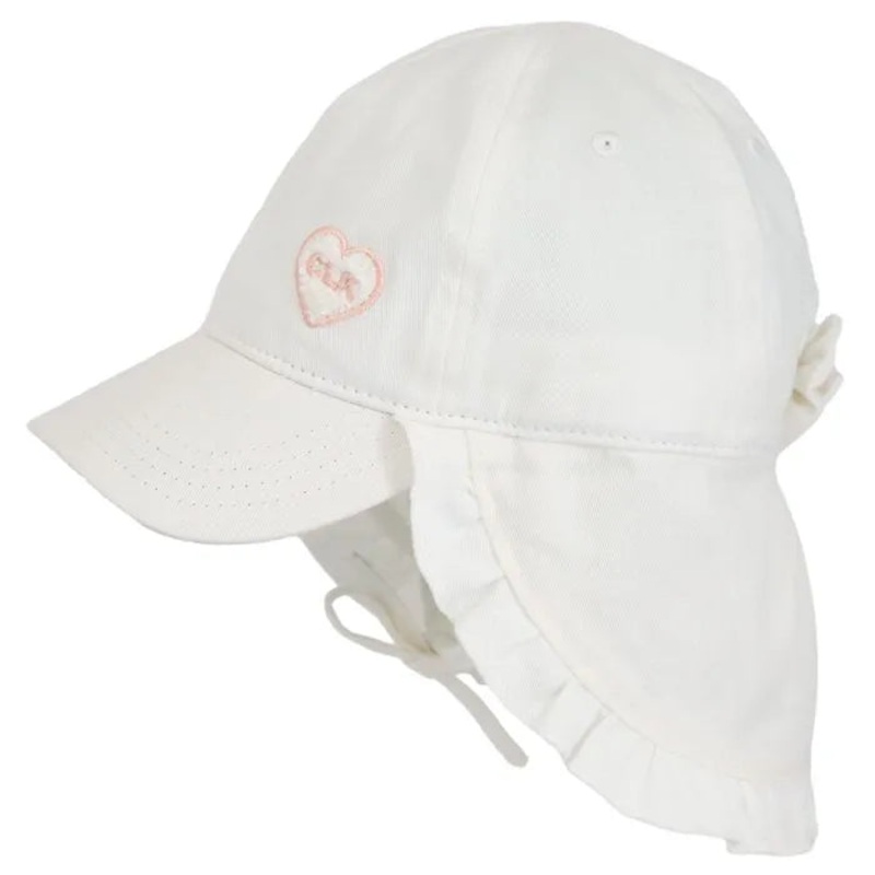 Calikids S2411 Organic Cotton Hat with Ruffles (White)