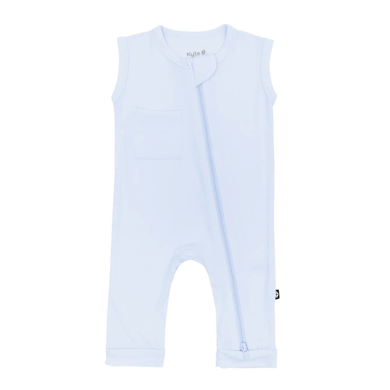 Kyte Baby Sleeveless Zippered Romper (Mist)