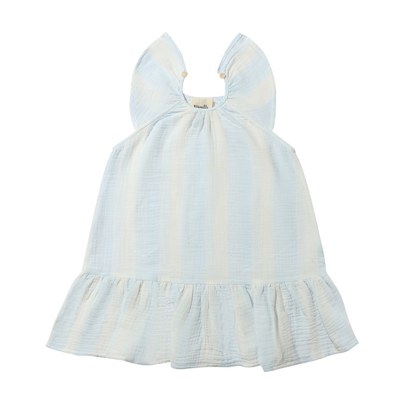 Vignette Bennie Dress (Blue Stripe Gauze)