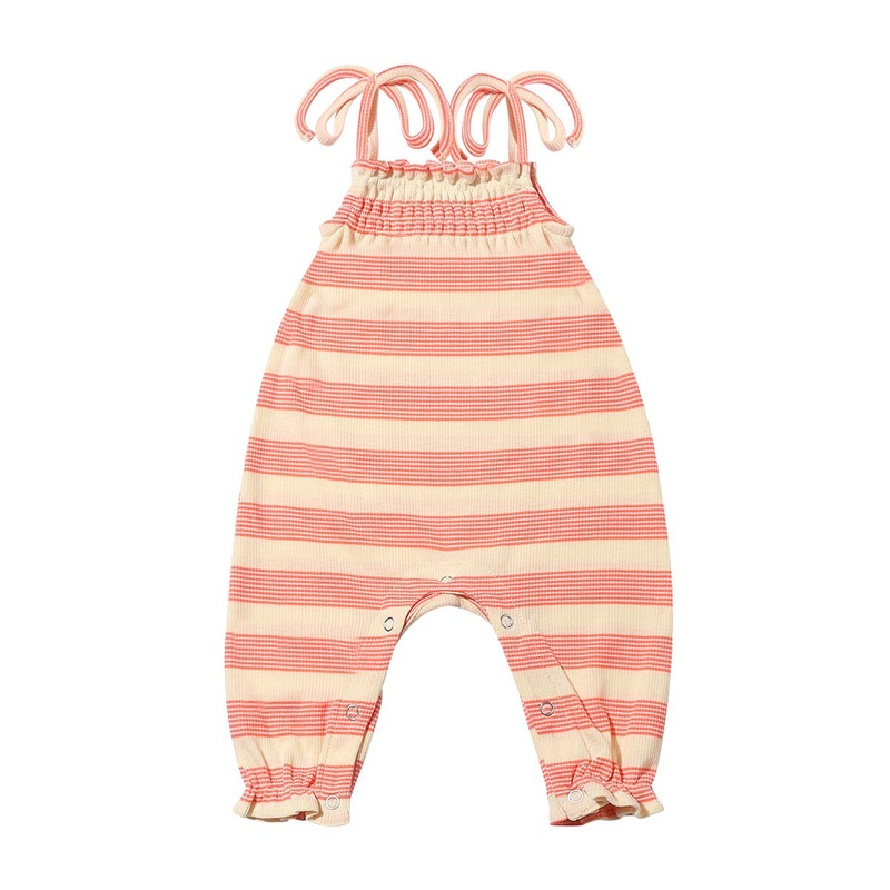 Vignette Victoria Romper (Coral Stripe Rib)