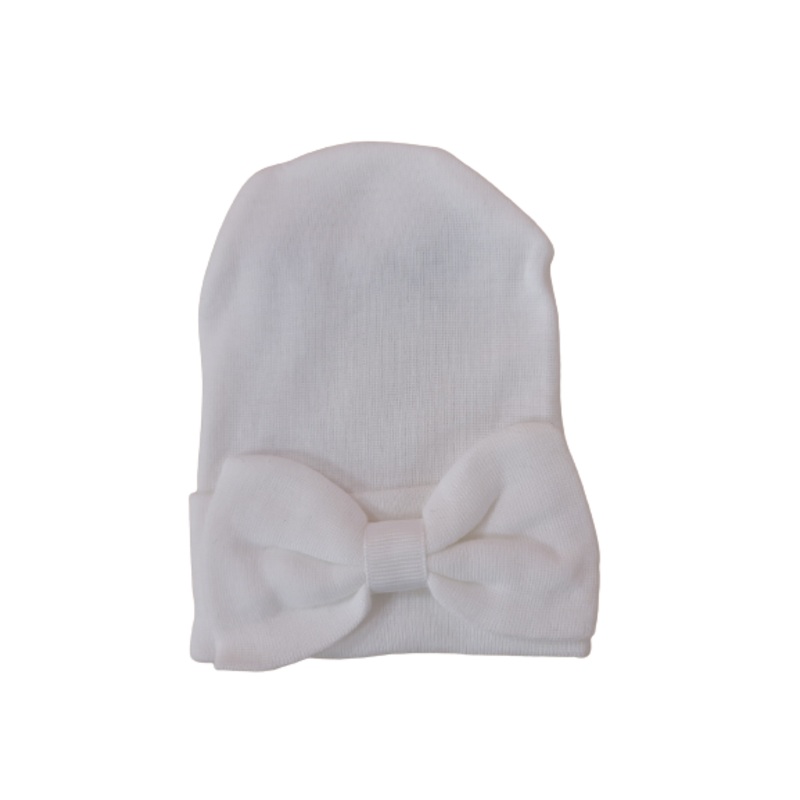 Kidcentral Newborn Bow Hat (White)