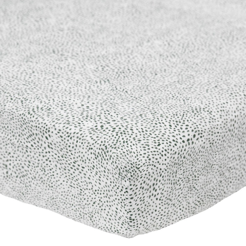 Little Unicorn Cotton Muslin Crib Sheet (Green Seed)