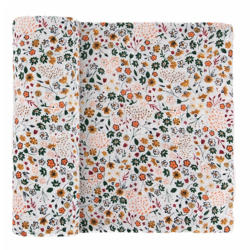 Little Unicorn Cotton Muslin Single Swaddle (Pressed Petals)
