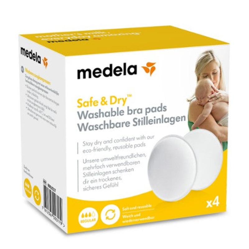 Medela Safe & Dry Washable Bra Pads (4-Pack)