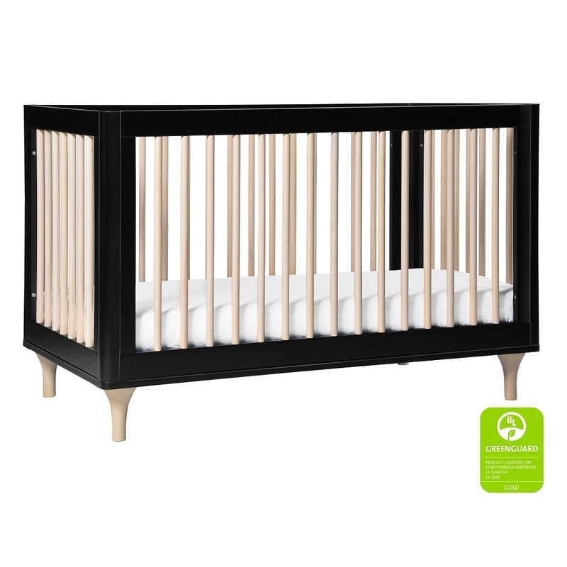 Babyletto Lolly 3-in-1 Crib with Toddler Bed Conversion Kit (Black/Washed Natural) IN-STOCK