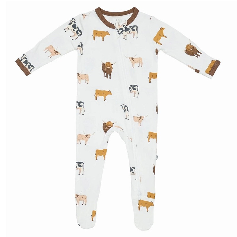 Kyte Baby Zippered Footie (Moo)