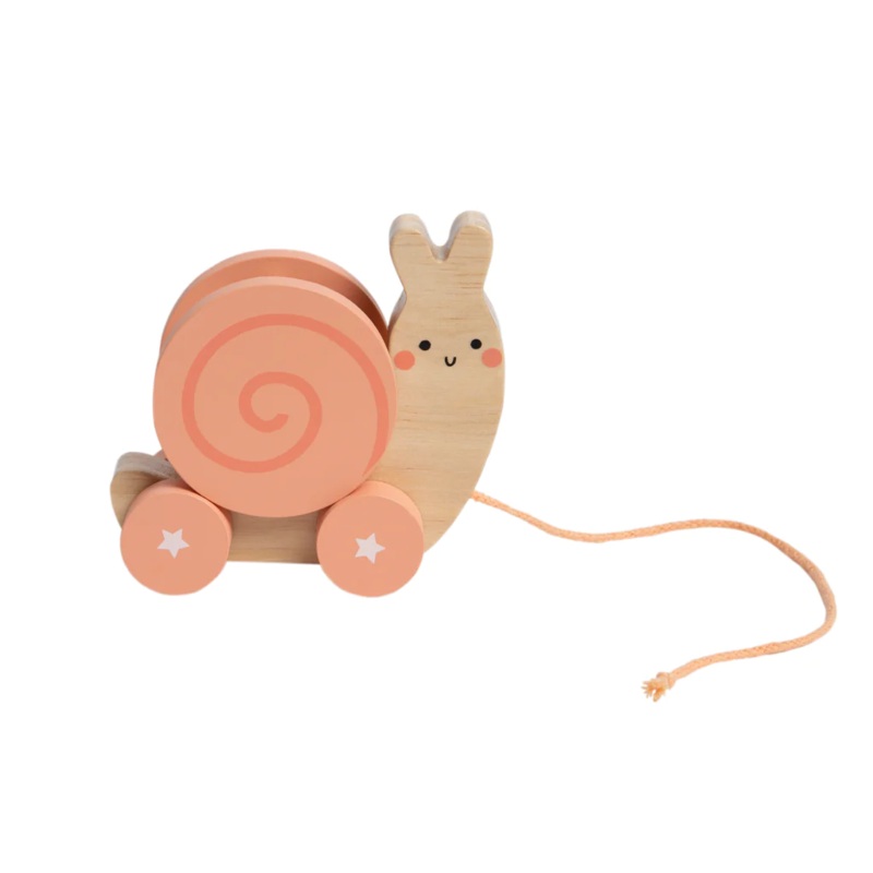 Pearhead Wooden Snail Pull Toy & Rattle – CLEARANCE
