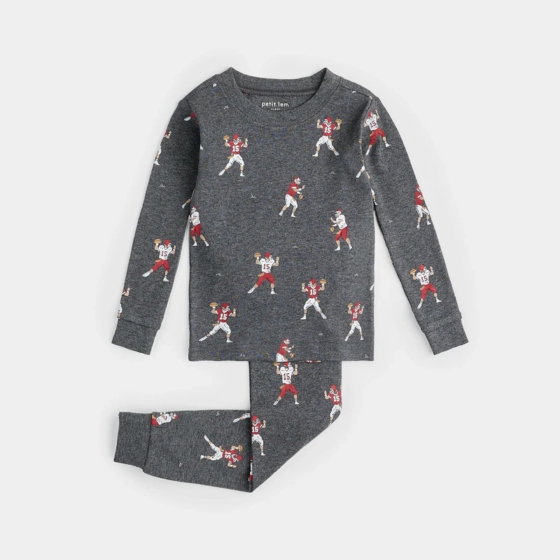 Petit Lem 16Q05 PJ Set (Charcoal Heather Quarterback)