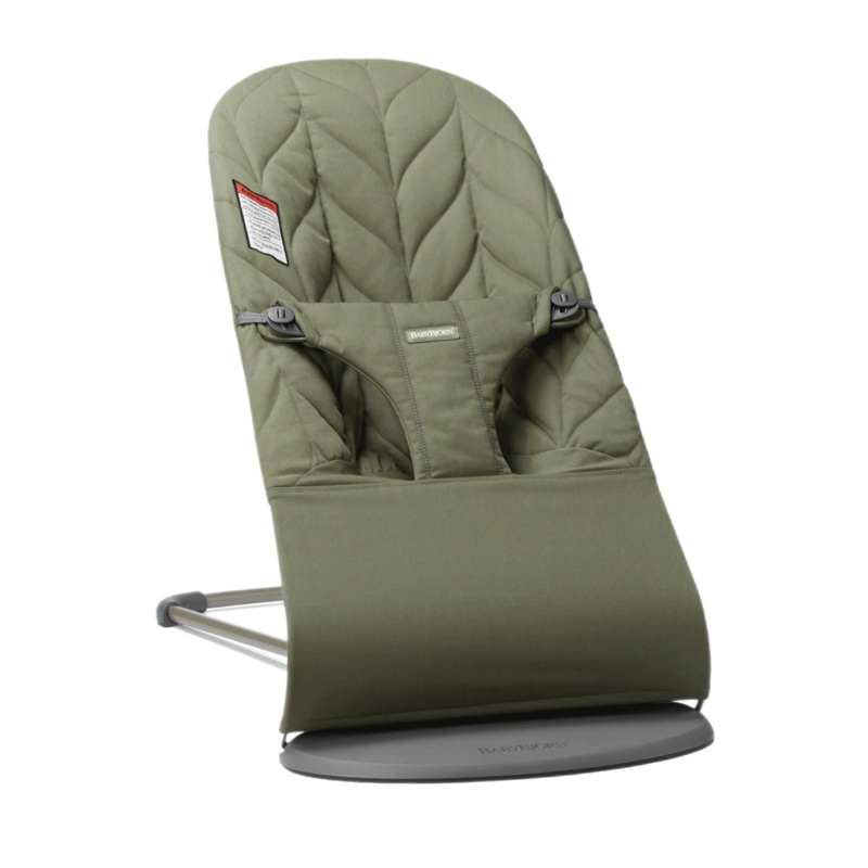 Baby Bjorn Bouncer Bliss Cotton Petal Quilt (Dark Green/Light Grey Frame)