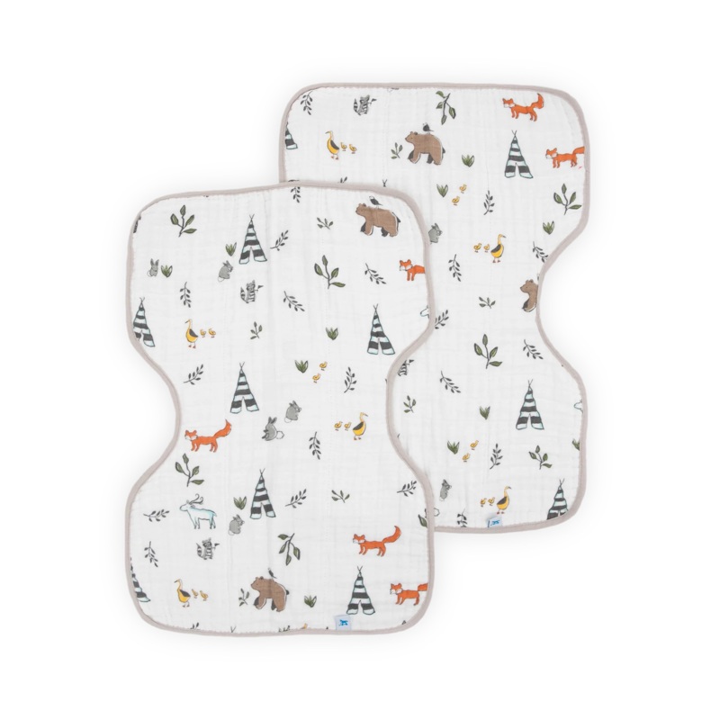 Little Unicorn Cotton Muslin Burp Cloth 2Pk (Forest Friends)