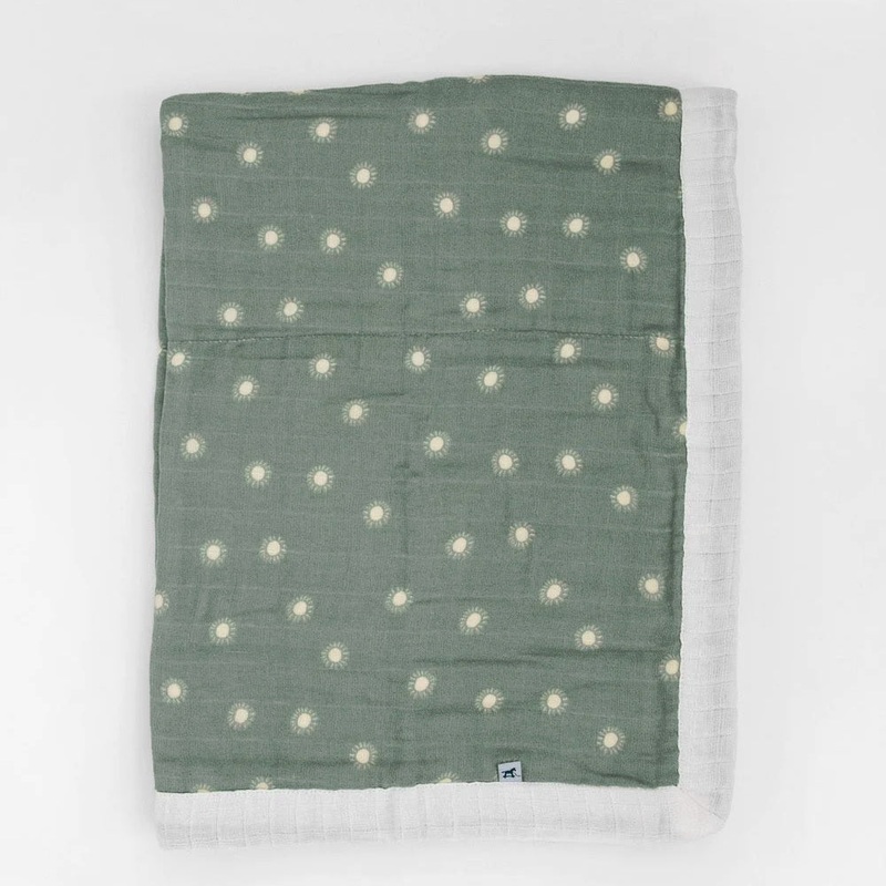Little Unicorn Organic Cotton Muslin Baby Quilt (Sage Suns 2)
