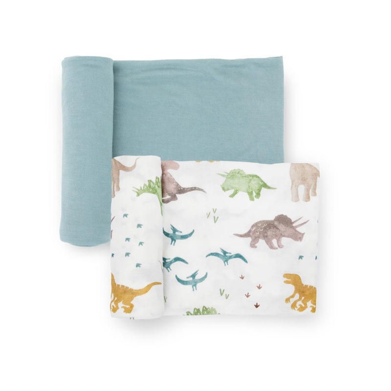 Little Unicorn Stretch Knit Swaddle Set (Dino Pals)