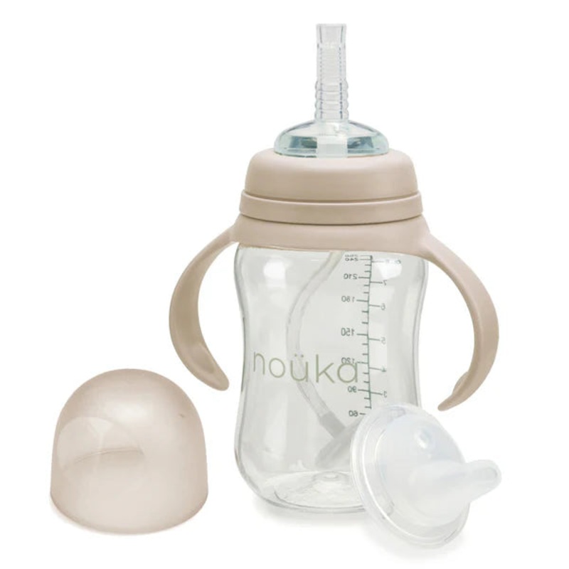 noka Transitional Sippy/Weighted Straw Cup (Soft Sand)
