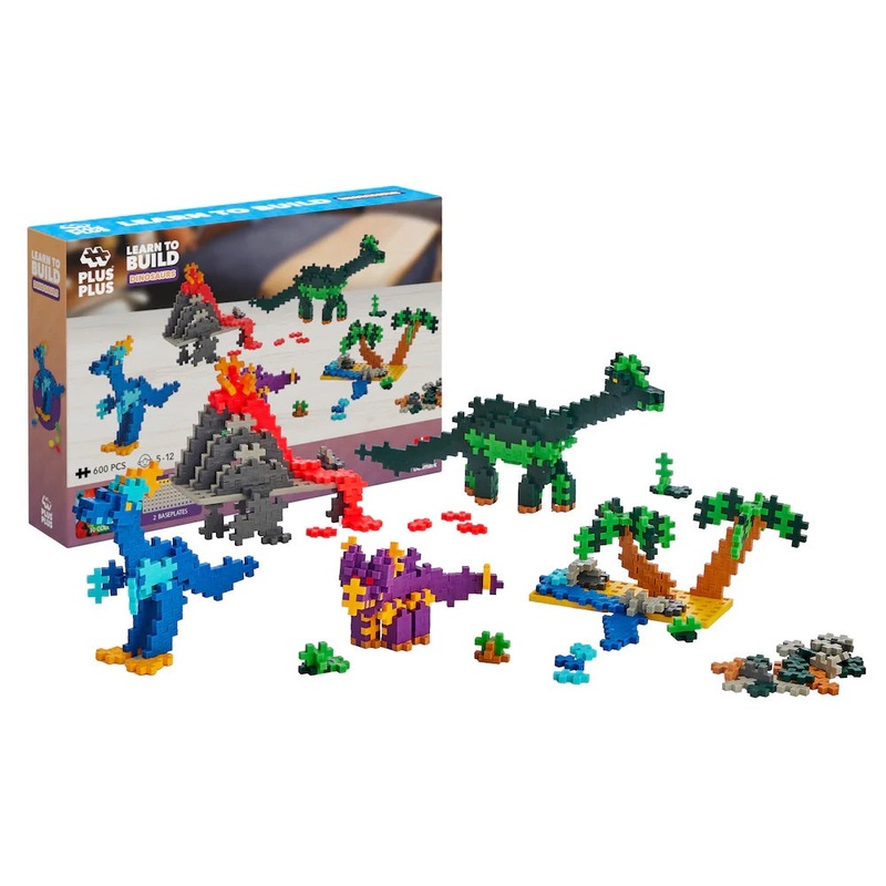 Plus Plus Mini Learn to Build 600-Piece Set (Dinosaurs)