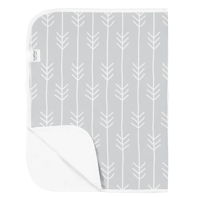 Kushies Waterproof Flat Change Pad Flannel (Grey One Direction)