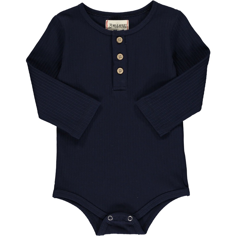 Me & Henry Aynor Rib Onesie (Navy)