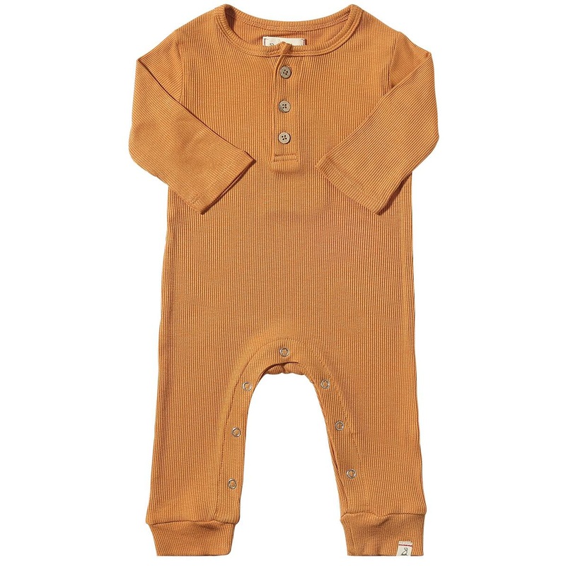 Me & Henry Mason Rib Romper (Burnt Orange)