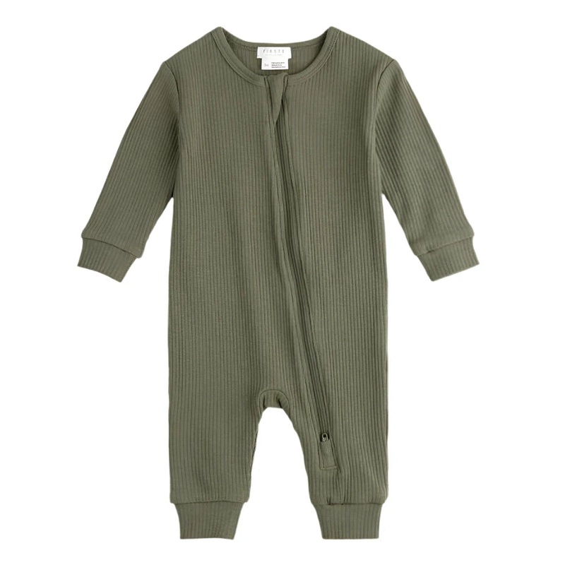 Petit Lem 21Q01 Modal Ribbed Sleeper (Farm Green)