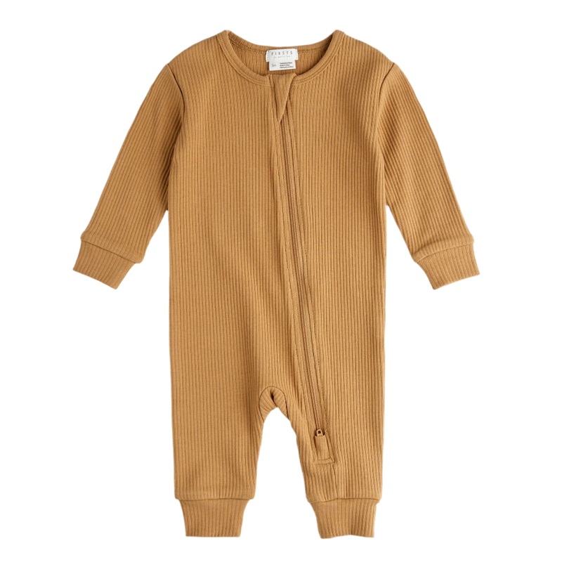 Petit Lem 22Q01 Modal Ribbed Sleeper (Tan)