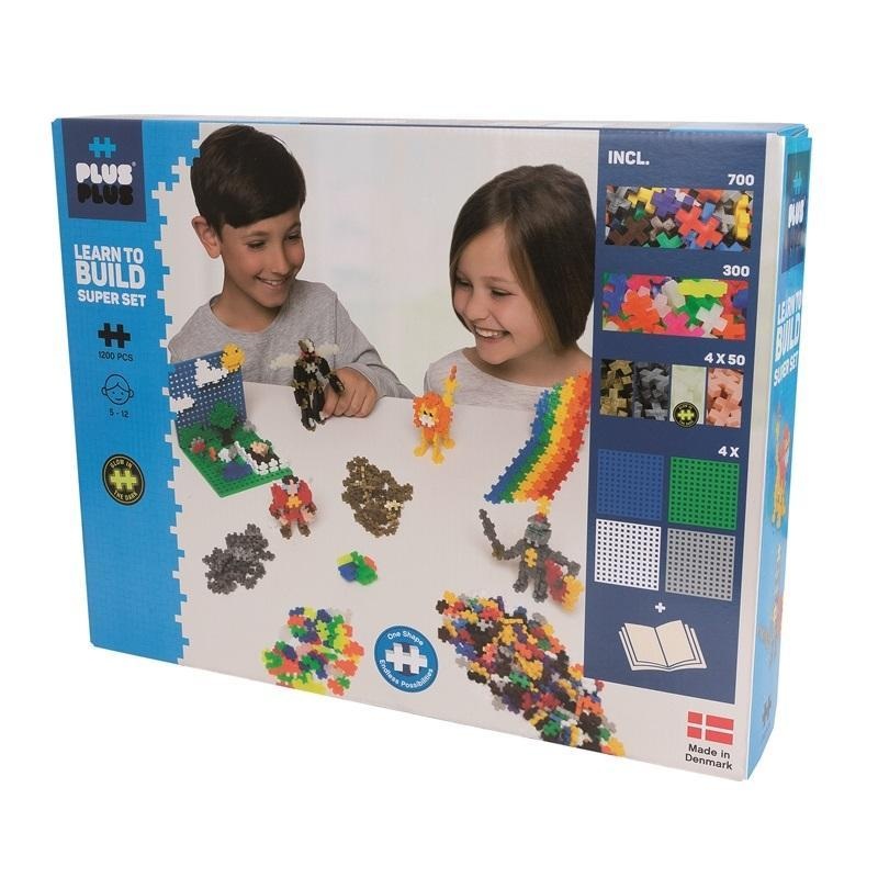 Plus Plus Mini Learn to Build 1200-Piece Set (Basic Mix)
