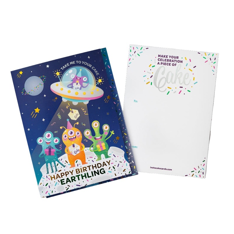 Instacake Card Alien Birthday Vanilla