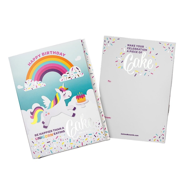 Instacake Card Unicorn Birthday Vanilla