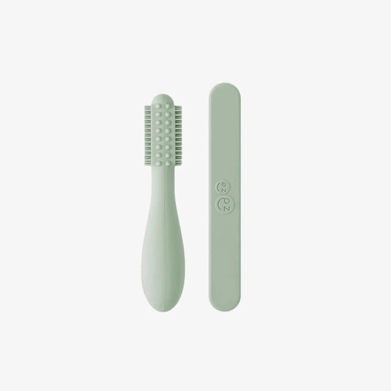 EzPz Baby-Led Toothbrush & Tongue Depressor (Sage)