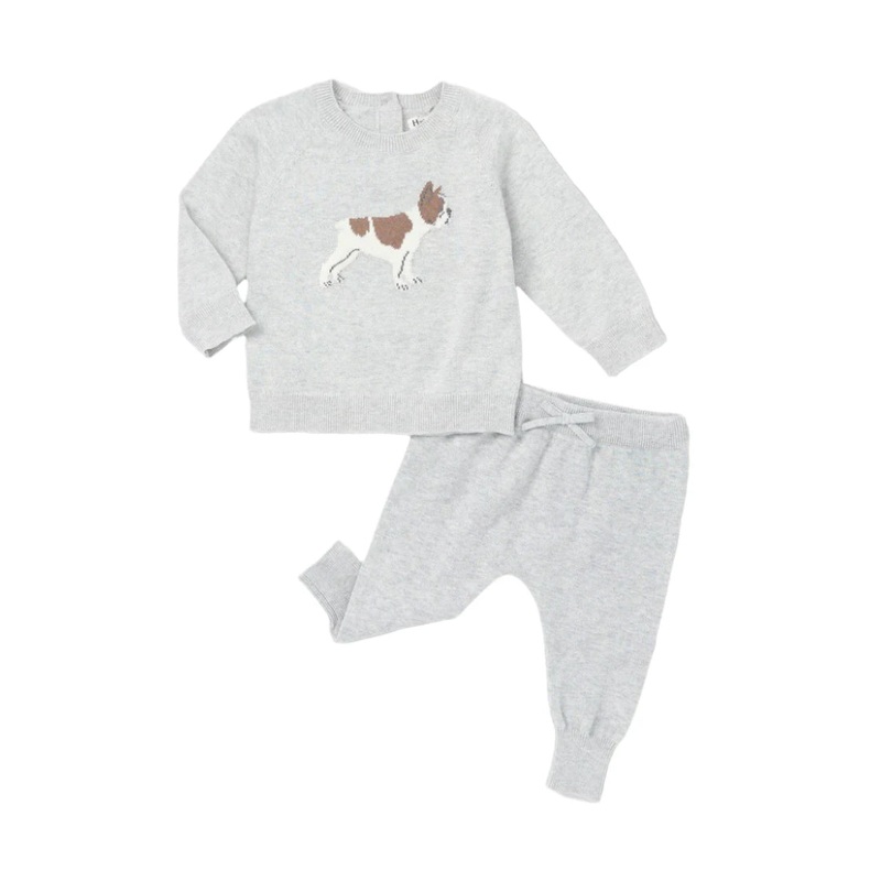 Hatley Pullover Sweater & Pants Set (Little Bulldog)