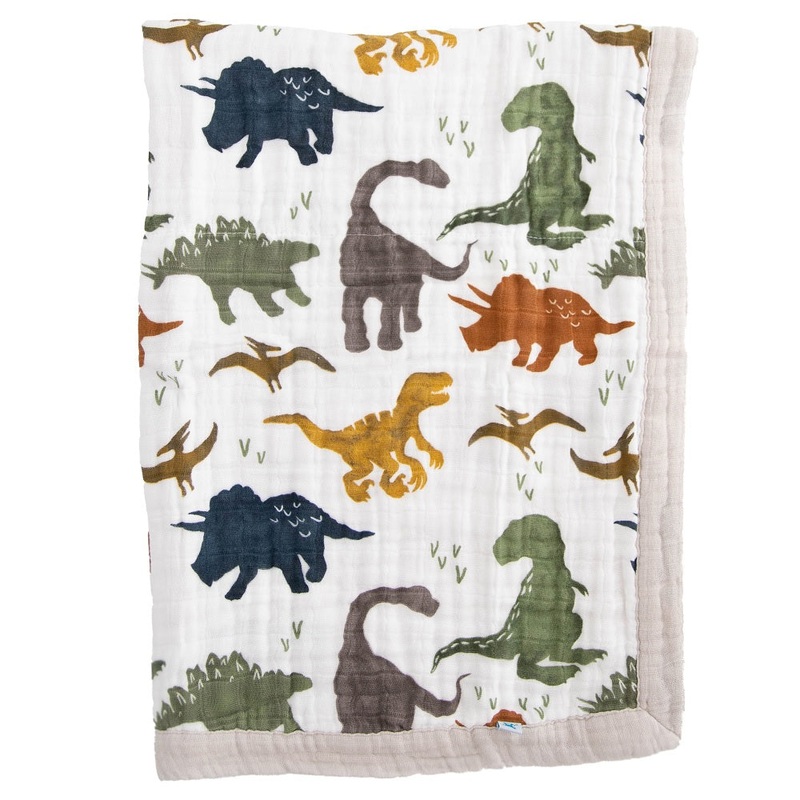 Little Unicorn Cotton Muslin Baby Quilt (Dino Friends)