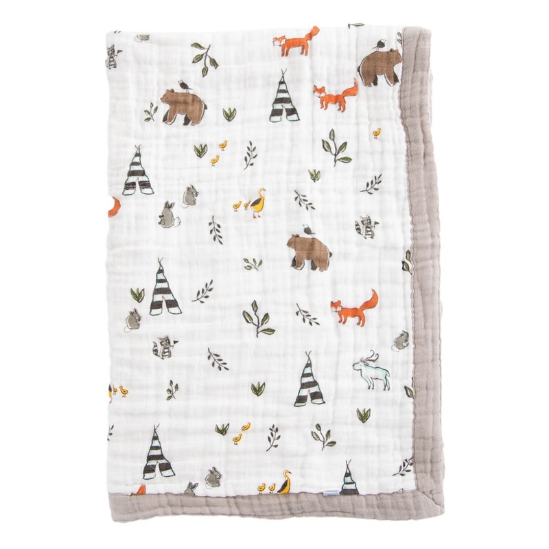 Little Unicorn Cotton Muslin Baby Quilt (Forest Friends)
